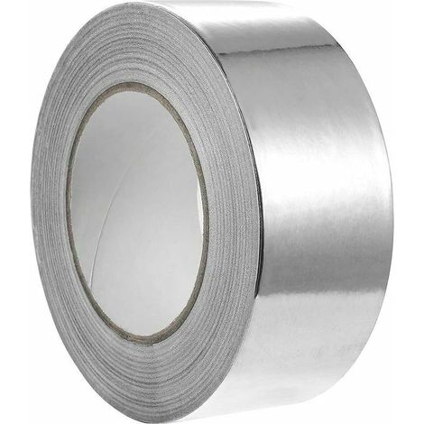 Ruban Adhésif en Aluminium, Adhésif Étanche, Résistant au Feu, à L'eau et à la Chaleur Pour la Réparation, l'isolation et l'étanchéité 48 mm x 50 m (Rouleau x 1, Argent) (1/5)