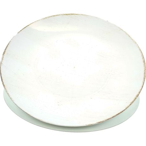 POSIWIO Deko - Teller Creme mit Braun rund Ø 40 cm - Kunststoff (1/2)