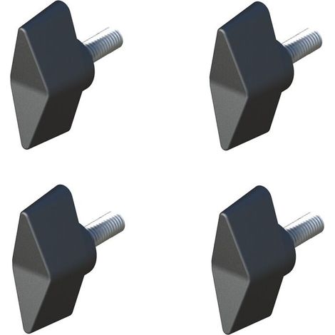 4x vis papillon M6 x 18 tête plastique tige acier bouton manœuvre - 4x vis papillon M6 x 18 tête plastique tige acier bouton manœuvre (1/2)