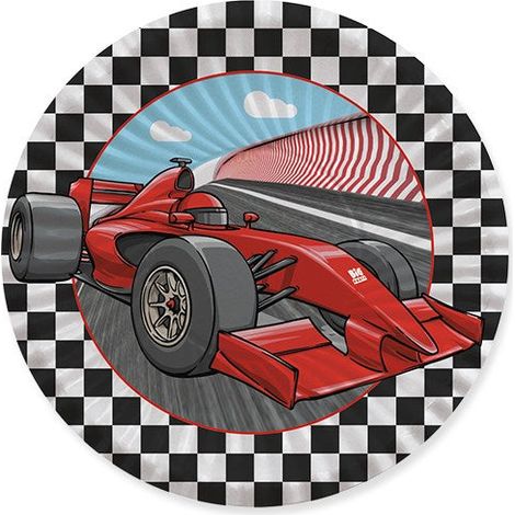 Big Party Piattini in Cartone D 18 Cm Formula 1 Party Rosso Nero Cf 8 Pz