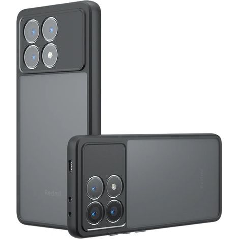 Custodia ibrida Fusion per Xiaomi Poco X6 Pro 5G con protezione per la fotocamera, trasparente/nera (1/4)