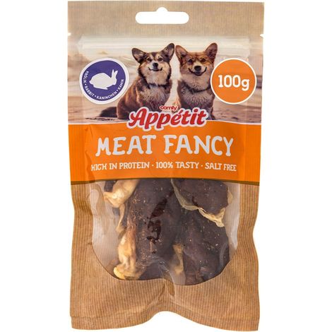 Golosinas para perros Comfy Appetit: orejas de conejo, carne de conejo, 100 g.