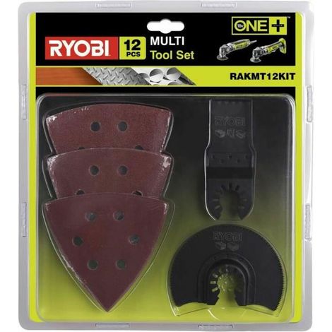 Ryobi RAKMT12KIT Set mit 12 Schleifblättern, Multifunktionsklingen, Universalaufsatz (1/3)