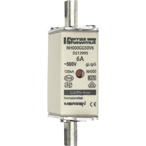 Mersen 1B623.000000 NH-Sicherung Sicherungsgröße = 000 6 A 500 V 1 St.
