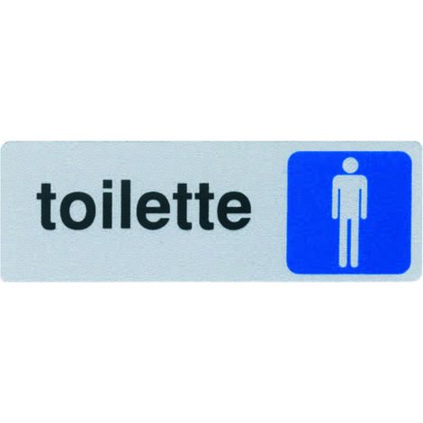 Targhetta adesiva toilette uomo - dimensioni 15x5 cm - 10 pz