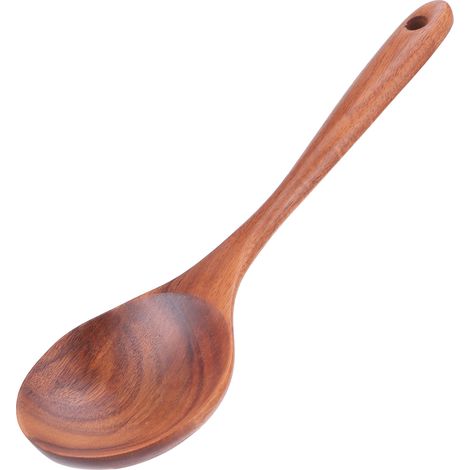 Teakholz-Rührlöffel, antihaftbeschichtetes Küchenutensil aus Holz, Butterlöffel zum Umrühren, ideal für Zuhause (1/5)