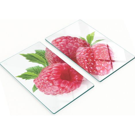 Tableros de vidrio decorativos multifuncionales con estampado de frambuesa, 2x30x52 cm.