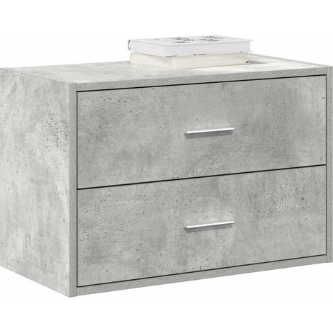 Schrank mit 2 Schubladen Betongrau 60x31x40 cm Holzwerkstoff