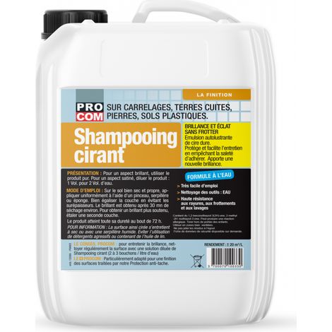 Shampooing cirant pour carrelage, pierres naturelles, terres cuites, marbres, grés PROCOM 5 litres (1/2)