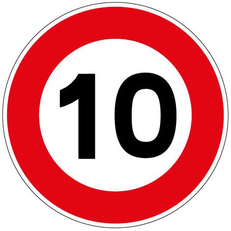 PANNEAU LIMITATION DE VITESSE 10KM/H (B14GALVA10) - Diamètre 450 mm