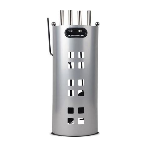Accessoires pour cheminée - 4 pièces - gris argent - PEREL (1/3)
