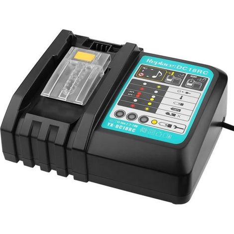 Chargeur de rechange DC18RA DC18RC - 3 A - 14,4 V 18 V - Chargeur rapide pour Makita 14,4 V 18 V BL1860 BL1850 BL1840 BL1830 - (1/4)