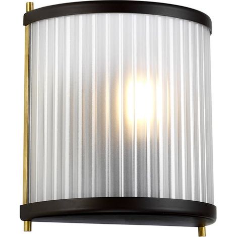 Applique Contemporanea Corona Acciaio Bronzo E Vetro Ottone 1 Luce E27 (1/5)