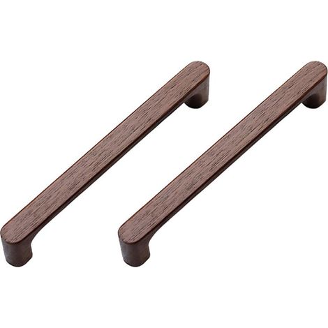 Meuble en Bois Massif Noyer Foncé Couleur Bois Original Simple et Moderne pour Armoire Porte Tiroir Commode (2pcs, 160MM) (1/5)
