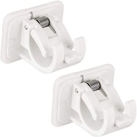 4 Pièces Support de Fixation pour Tringle à Rideaux, Crochets Muraux Auto-adhésifs, Tringle à Serviette, Support Mural, Fixations sans Perçage Tige Support pour Rideau Canne, Cuisine, C (1/5)