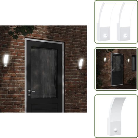 The Living Store Appliques murales LED d'extérieur avec capteurs 2 pcs blanc - Applique Murale Exterieure - Éclairage Exterieur - Luminaire Led - Capteur De Mouvement - Ip54 (1/5)