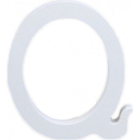 TRADE SHOP - Lettere Alfabeto Lettera Q In Legno Bianco H 11 Cm Decorazione Arredo Wedding -