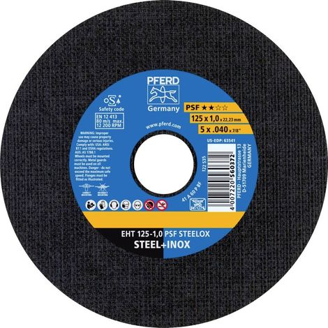 Disco de corte inox/metal EHT Pferd - talla 125 x 1,0 mm. A60 P PSF-Inox. (1/4)