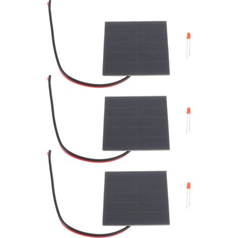 Kit de 3 petits panneaux solaires professionnels 1W en silicium monocristallin haute efficacité, à monter soi-même, pour l'enseignement et les applications photovoltaïques. (1/5)