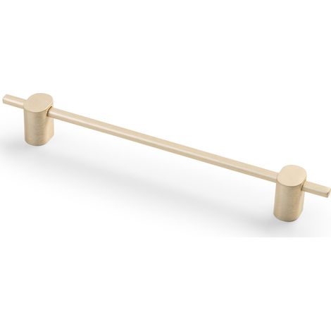 Poignée de meuble STRAW, poignée tubulaire moderne en aluminium, entraxe 160 mm, longueur totale 204 mm, barre de préhension pour cuisine, armoire, commode, coloris Or Brossé (1/3)