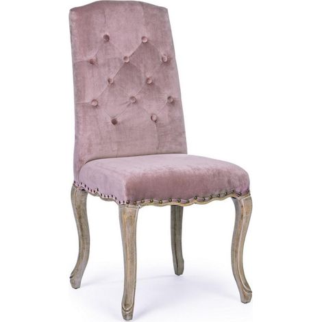 Sedia Diva con struttura in rubber wood, per arredo interno 51 x 53 x h 99 cm -Woodrose / Confezione da 2 pezzi (1/5)