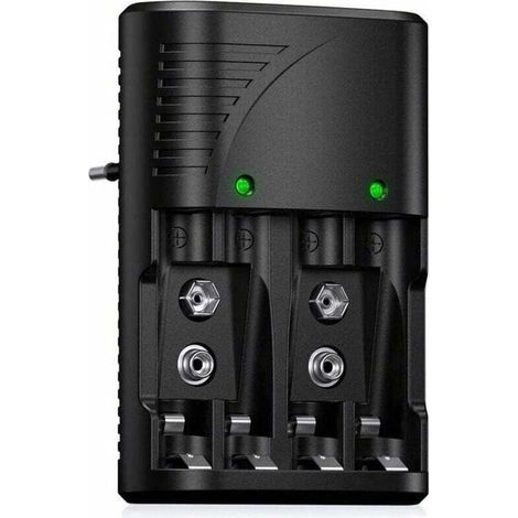 Chargeur piles universel pour AA AAA 9V , rapide 6802 NI-MH avec indicateur LED (1/4)