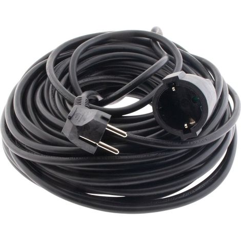 Rallonge Schuko H05VV-F 3G1,5mm² - 25m - noir - (1/4)