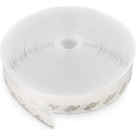 Bas de Porte Adhésif, 10M x 2,5CM Bande d'étanchéité Auto-adhésive de Silicone pour Porte et Fenetre. Protection contre l 'eau, Protection contre les Insectes, Réduction du Bruit(Transparent) (1/5)