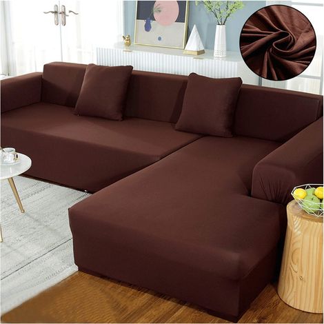 Housse de coussin extensible pour canapé d'angle, housse de canapé en tissu extensible confortable et lavable en machine, pour canapé d'angle 1, 2, 3 ou 4 places, C, 3 places 190-230 cm