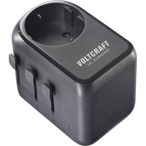 VOLTCRAFT UC-2C1A45W01 Reiseladeadapter 45 W 2x USB-C®, 1x USB-A Fast Charge Schwarz Innenbereich mi (1/5)