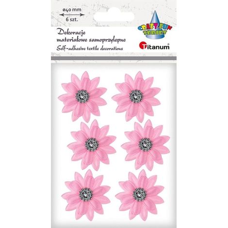 Decorazioni autoadesive 3D fiori rosa 6 pezzi