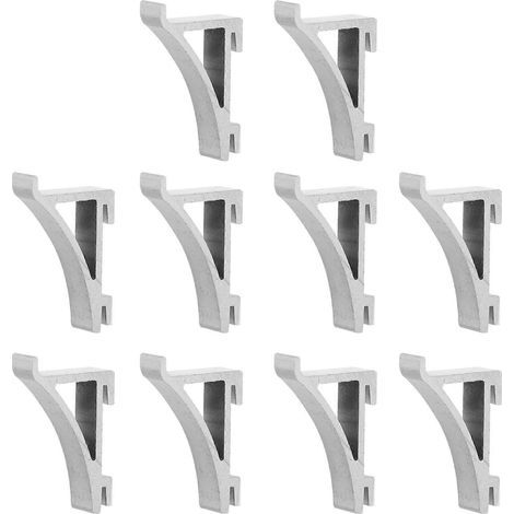 10 clips de fixation pour étagère de congélateur, crochets de support pour réfrigérateur, support d'étagère de réfrigérateur-4.00X2.50X0.90CM-Silver (1/2)