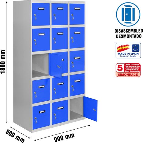 Simonrack Metallspinde in Grau-Blau mit 5 Türen