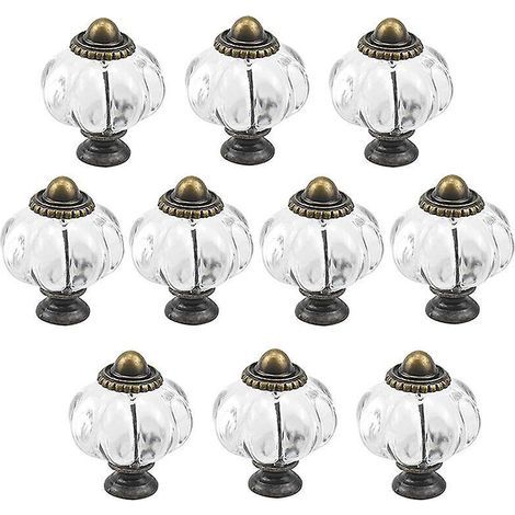 lot De 10 Bouton Meuble Acrylique Forme Citrouille Transparent Poignee De Meuble Pour Maison Bureau Avec Vis (1/5)