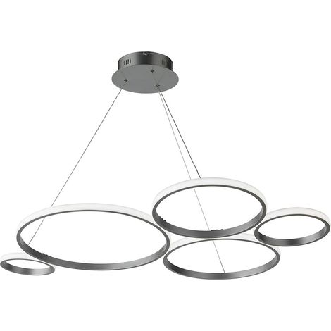Suspension LED dimmable design moderne Pois Tondo 4000 - Silver (1/2)