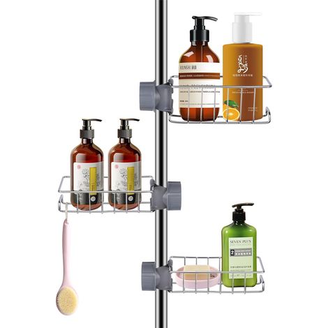 Set de 3 tablettes de Douche pour Barres de Douche de 18 à 27 mm (1/5)