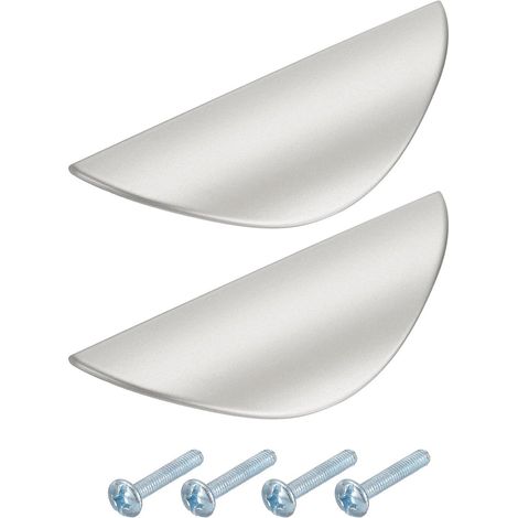 Poignée de porte/meuble (pièces) - Poignée en forme de croissant - Entraxe de 32 mm - Accessoire de meuble en alliage de zinc invisible avec vis pour meubles de cuisine,yu