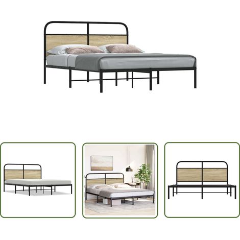 vidaXL Cadre de lit sans matelas 150x200 cm chêne sonoma (1/5)
