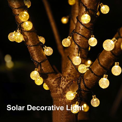 Ortviai Guirlande Lumineuse Solaire à Boules Cristal LED – 30 LED, 6 m, 8 Modes d’Éclairage, Extérieur Jardin Arbre Pelouse (1/4)