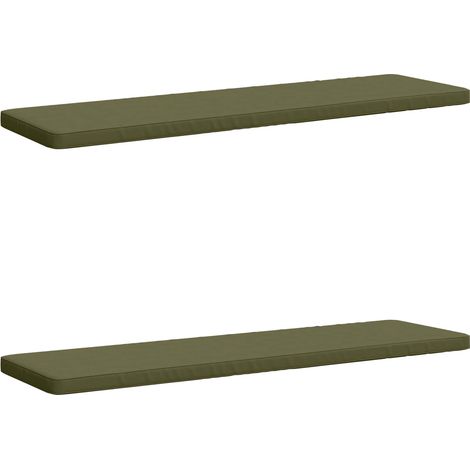 2pcs Coussins de banc, Coussins d'extérieur 100 % polyester Vert olive (1/5)