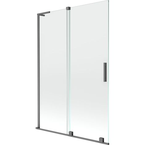 Mexen Velar L mampara de ducha de 2 paneles corredera 120 x 150 cm, transparente, metal de pistola - 896-120-003-01-95 (1/5)