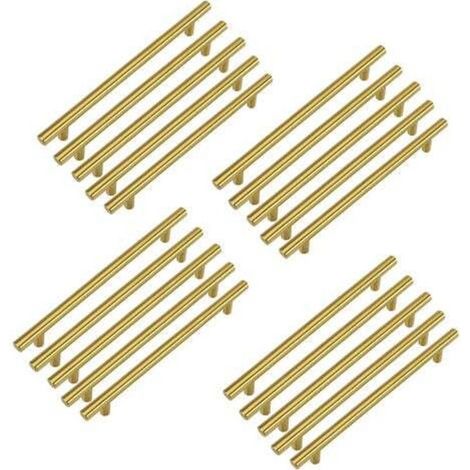 20 goldene Möbelgriffe, 128 mm Küchenschrankgriffe, Messinggriffe, Messingschubladengriffe, Küchengriffe aus Edelstahl (1/4)