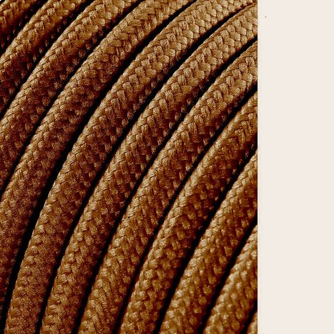 CABLE CORDON TUBULAIRE 2x0,75mm MARRON BRILLANTE 5m (1/3)