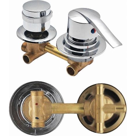 Mitigeur de douche en laiton, inverseur multivoies pour eau chaude et froide, robinet de baignoire et de hammam avec raccord fileté (1/5)