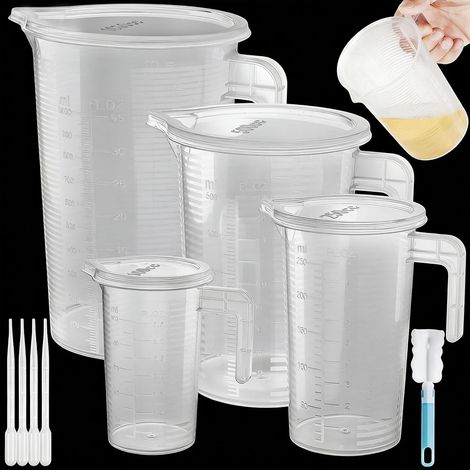 4 Pcs Verre Doseur Kit, Verre Doseur 100/250/500/1000 ml (1/5)