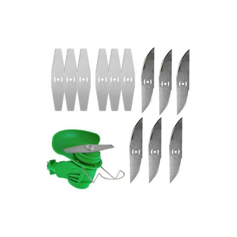 Kit 12 pièces : 6 lames losanges + 6 lames croissantes pour débroussailleuse lithium (1/5)