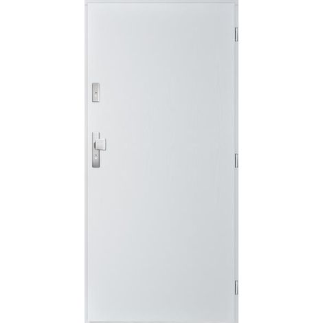 Porte d'entrée COLOMBO 70 cm 55 mm en acier inoxydable - Poussant: Gauche - Poignée fixe et serrure: Sans