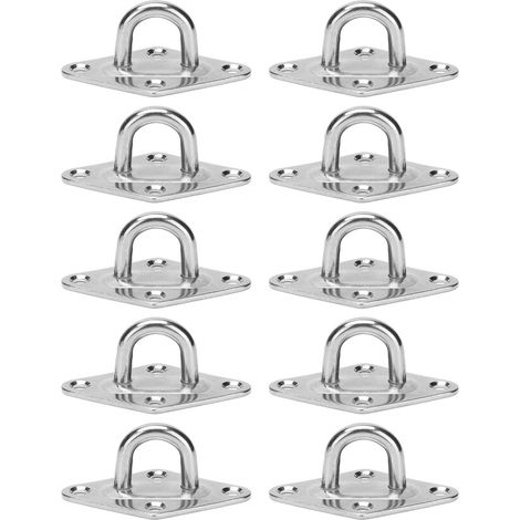 Lot de 10 crochets de suspension robustes en acier inoxydable 316, adaptés à une installation intérieure ou extérieure à divers endroits (5 mm) (1/4)