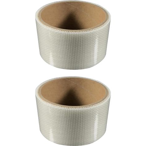 Packung mit 2 Moskitonetz-Reparaturbändern, 5 cm x 5 m, für Türen, Fenster, Fliegengitter, Vorhänge (weiß) (1/5)