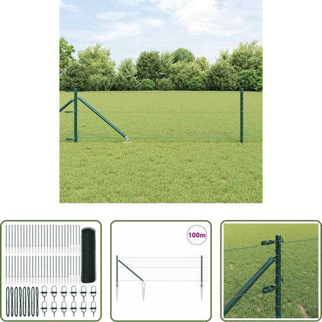 vidaXL Außenpfosten - Zaunpfosten Grün 100 x 0,6 m (13 mm Maschenweite) Stahl und PVC (1/5)